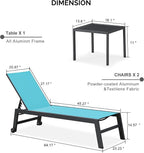 PURPLE LEAF Patio Chaise Lounge Set 4 Pieces Aluminum Outdoor Lounge Chairs - Image 2