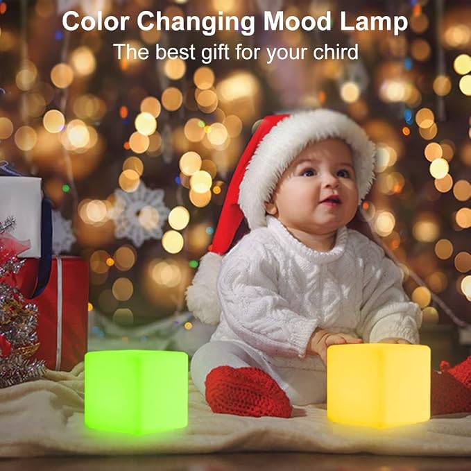 4-In LED Cube Night Light, Cordless LED Light Cubes - Image 6