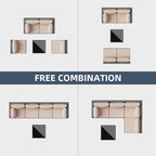 SUNLEI 5pcs Patio Outdoor Furniture Sets Conversation Set, Low Back All-Weather - Image 5