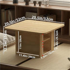 Japanese Style Solid Wood Side Table – Square Coffee Table - Image 2