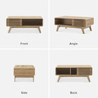 mopio Ensley Coffee Table with Storage, Mid Century Modern, Farmhouse Wood - Image 9