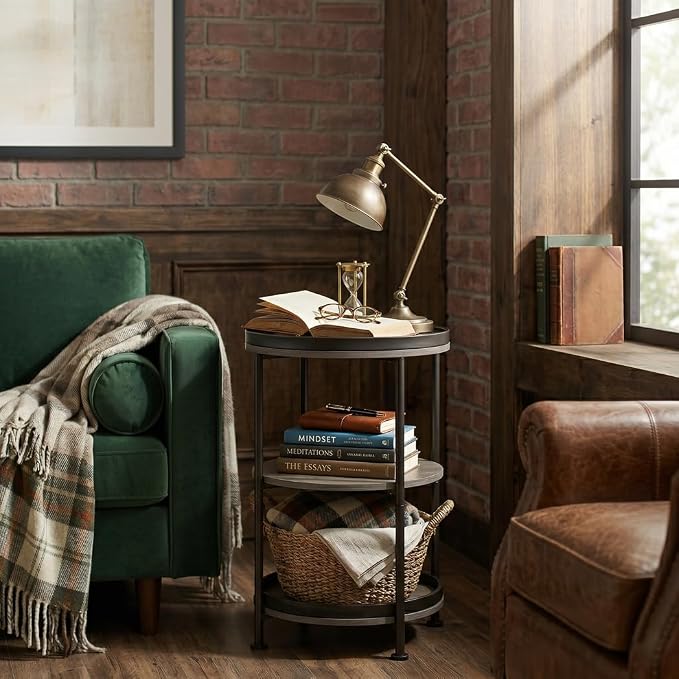 Dulcii Round Side Table with 3 Shelves - Image 2