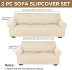Peryiter 2 Pcs Sofa Covers Couch and Loveseat Covers Set Stretch Sofa Slipcover - Image 2