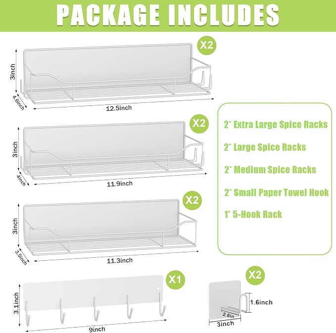 Magnetic Spice Rack for Refrigerator, 9 Pack Magnetic Fridge Shelves - Image 2