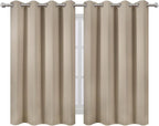Khaki Thermal Blackout Curtains/52 x 45 Inch/Set of 2 Panels Room Darkening - Image 2