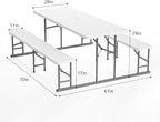 VINGLI Folding Picnic Table and Bench Set - Image 7