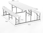 VINGLI Folding Picnic Table and Bench Set, Portable Outdoor Dining Furniture - Image 9