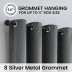 SimpleHome Grey 100% Blackout Curtains Room Darkening Living Room 96 Inch | - Image 6