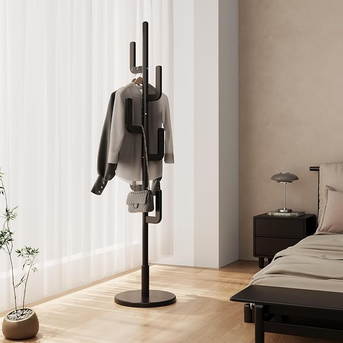 Muwuele Solid Wood Cactus Coat Rack, Freestanding Coat Rack - Image 2