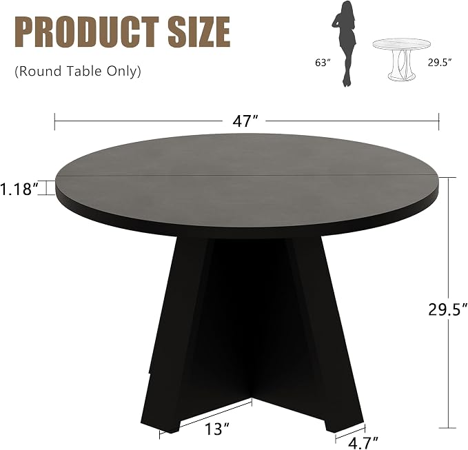 iPormis 47 Inches Round Dining Table - Image 2