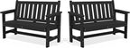 SERWALL Outdoor Bench, HDPE Outdoor Benches Weatherproof, 2-Person Garden Bench by SERWALL