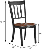 Giantex Wood Dining Chairs Set of 2, Armless Kitchen Chairs w/Solid Rubber Wood - Image 3