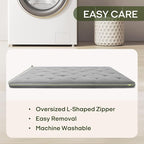 ZonLi Japanese Floor Futon Mattress King Size 76"x 80", 100% Cotton Cover 4'' - Image 8