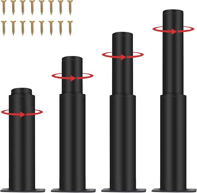 5"-9" Metal Adjustable Furniture Legs, Adjustable Height Replacement Legs by IRONDIY