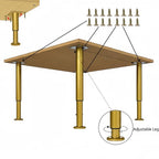 4PCS Adjustable 9.64-16.6 Inch Metal Furniture Legs Brass Furniture Replacement - Image 3