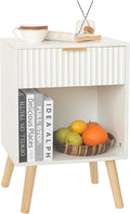 Fultyle White Nightstand, Modern Bedside Table by Fultyle