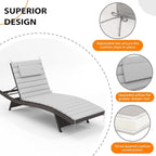 Sundale Outdoor Olefin Quilted Lounge Cushion Set of 2, Patio Foldable Chaise - Image 5