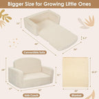 Foryoomi Extra Wide 2 in 1 Convertible Toddler Kids Couch - Image 2