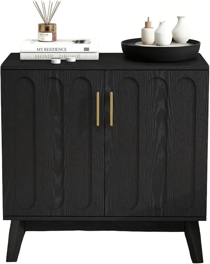 LKTART Black Sideboard Buffet, Small Storage Cabinet by LKTART