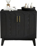LKTART Black Sideboard Buffet, Small Storage Cabinet by LKTART