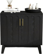 LKTART Black Sideboard Buffet, Small Storage Cabinet by LKTART