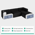 Novilla 141" Modular Sectional Sofa, Modern Cloud Sectional Couch - Image 8