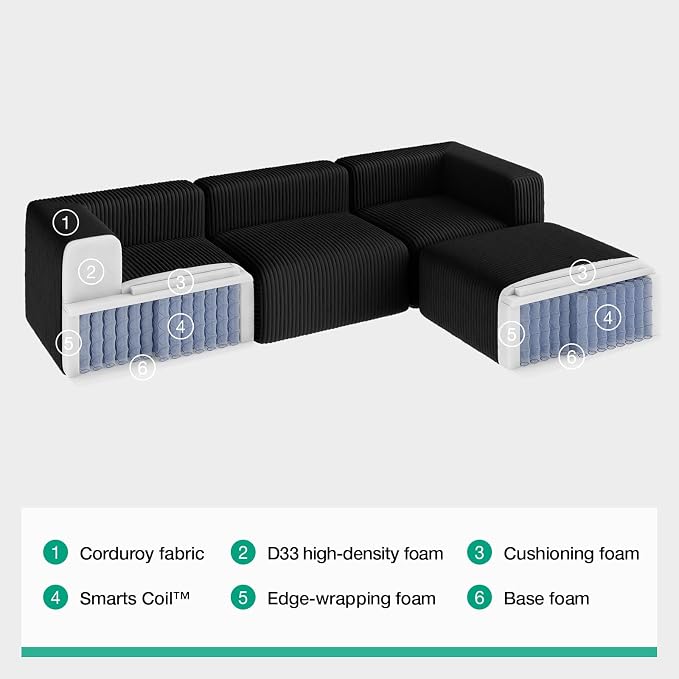 Novilla 70.8" Modular Sectional Sofa, Modern Cloud Sectional Couch - Image 8
