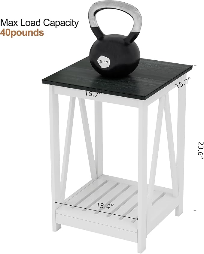 Farmhouse Square End Table, Accent Side Table - Image 2