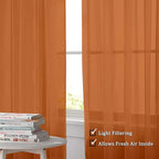Sheer Curtains 90 Inches Long 2 Panels Set - Image 2