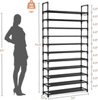 LANTEFUL 11 Tiers Tall Shoe Rack Holds 55 Pairs of Shoes - Image 3