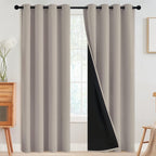 SimpleHome Natural 100% Blackout Curtains Room Darkening Living Room 96L | by SimpleHome