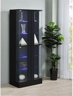 Pemberly Row Wood Curio Cabinet, 63.75" H x 24" W x 14.25" D, MDF and Glass - Image 6