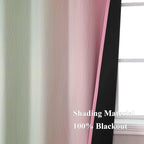 Sage Green and Pink Ombre Blackout Curtains - Image 5