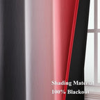 Red and Black Ombre Blackout Curtains - Image 5