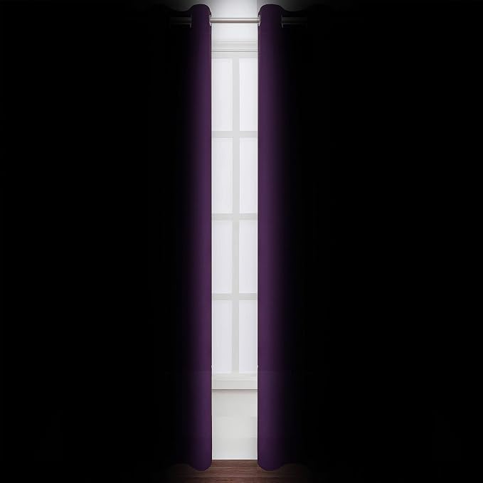Blackout Curtains 42 x 84 Inch/Purple Curtains Set of 2 Panels/Room Darkening - Image 3
