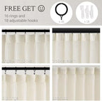 Topfinel 105 Inch Curtains 1 Panels Set, Two Packs Pinch Pleat Back Tab Linen - Image 2