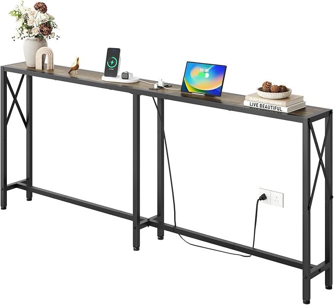 Gewudraw 70" Sofa Tables Narrow Long, Behind Couch Table by Gewudraw