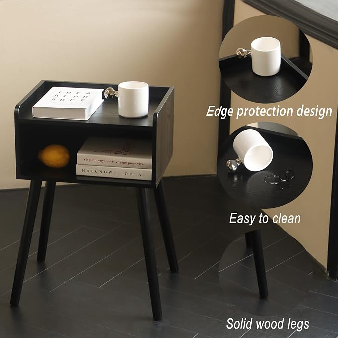 MaxSmeo Nightstand, Mid Century Modern Side Table Bedroom - Image 4