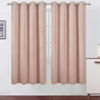 Blackout Curtains 66 x 72 Inch Long Blush Curtains Set of 2 Panels Room by Lemomo