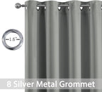 Yakamok Room Darkening Curtains 52x54 inch Length Dove Grey-Living Room | 2 - Image 2