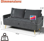 LINLUX Grey Fabric 60" W Couch - Image 2