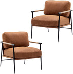 Ya-Home Mid-Century Accent Chair Set of 2, Soft Armchair PU Leather Lounge Chair by Ya-Home