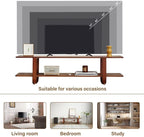 Welnow Low Bamboo TV Stand for Up to 65 Inch, Small Mid Century Modern - Image 8