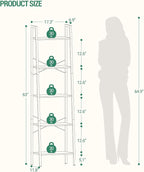 Hzuaneri Ladder Shelf, Bookshelf Bookcase, Freestanding Corner Storage Shelve - Image 2