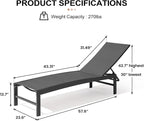 Crestlive Products Outdoor Lounge Chairs, Aluminum Pool Chaise Lounge Chairs - Image 3