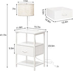 Fixwal Bedside Table with 3 Color Temperatures Bulb Attached, Nightstand with - Image 3