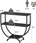 GILLAS 3 Tier Console Tables, Sofa Table Behind Couch Table, Industrial - Image 2