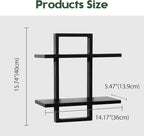 PHOENANCEE Floating Shelves for Wall, Display Hanging Shelf Set of 2, Modern - Image 3