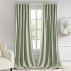 MIULEE Sage Green Back Tab Blackout Curtains 52x102 Inch Long 2 Panels Set | - Image 9