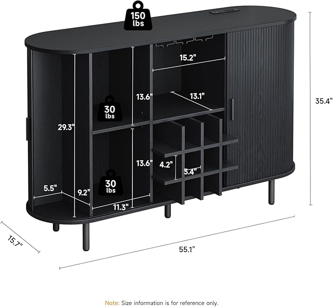 ONBRILL 55" Wine Bar Cabinet - Image 2
